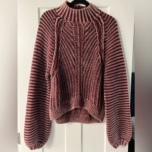 Free People knit sweater in maroon, size medium